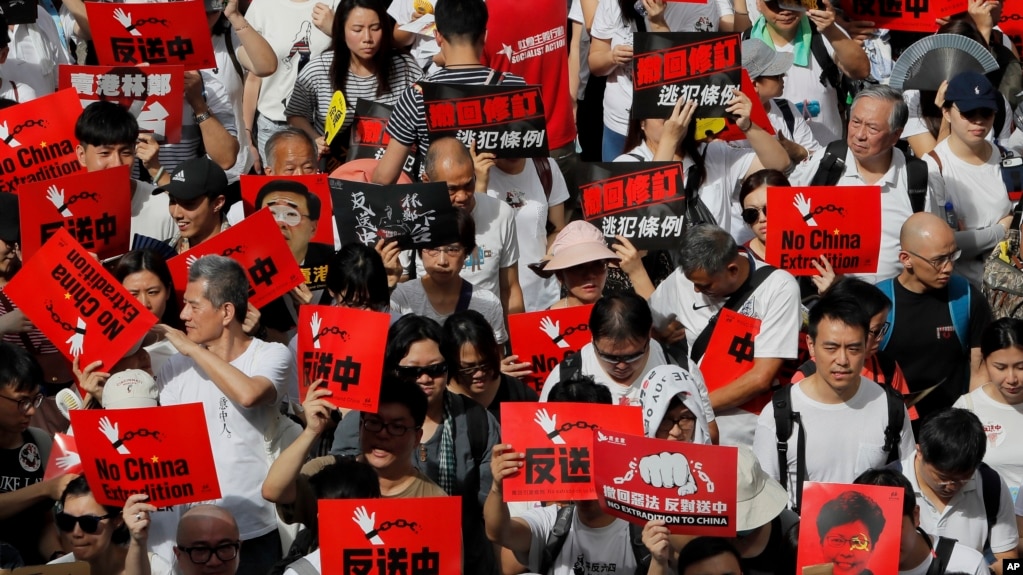 ManifestaÃ§Ãµes em Hong Kong contra lei da extradiÃ§Ã£o. 9 de Junho 2019