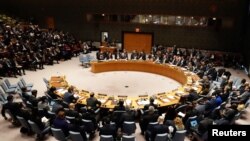 El Consejo de Seguridad de las Naciones Unidas reunido para tratar la situación de Venezuela. Nueva York, enero 26 de 2019.