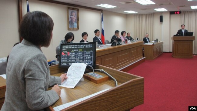 台湾立法院外交及国防委员会4月1号质询情形 (美国之音张永泰拍摄)