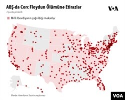 ABŞ-da etirazlara nəzarət etmək üçün Milli Qvardiyanın çağrıldığı məkanlar