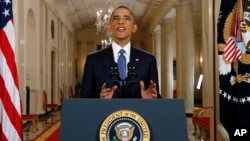 FILE - President Barack Obama announces executive actions on immigration during a nationally televised address from the White House in Washington, Nov. 20, 2014.