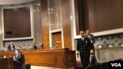 海军作战部长理查森上将2019年4月9日到参议院军委会作证（美国之音黎堡）