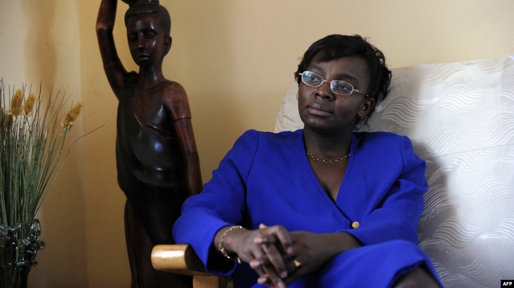 FILE - Victoire Ingabire Umuhoza poses at her home, April 07, 2010, in Kigali, Rwanda.