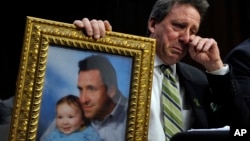 Neil Heslin, the father of a six-year-old boy who was shot and killed in the attack at a school in Newtown, Connecticut, last December testifying at a recent Senate Committee hearing 