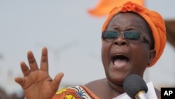 Opposition leader Isabelle Ameganvi calls on Togo's women to observe a one-week sex strike in Togo to demand the resignation of the country's president, August 25, 2012