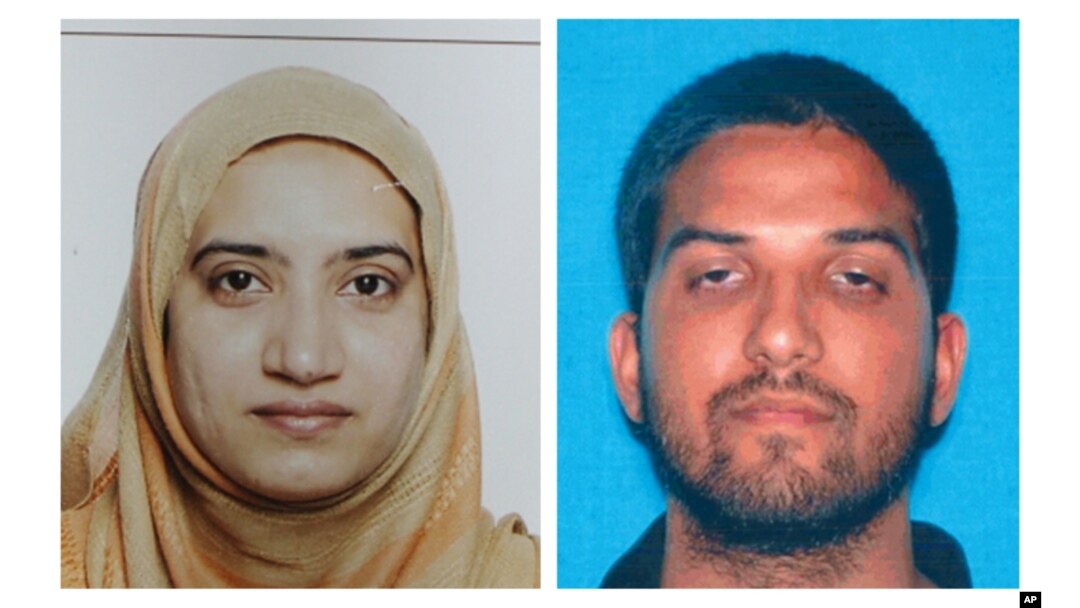 An undated combination of California Department of Motor Vehicles photos shows Tashfeen Malik, left, and Syed Farook, the husband and wife who died in a gunbattle with authorities after a mass shooting in San Bernardino, Calif., Dec. 2, 2015.