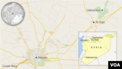 ແຜນທີ່ເມືອງ Al-Bab ແລະ Qabaseen ຂອງຊີເຣຍ