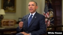 Tổng thống Mỹ Barack Obama phát biểu trong bài diễn văn hàng tuần hôm 25/1/2014