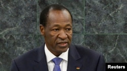 Blaise Compaoré l'ex-président du Burkina Faso, à la tribune de l'ONU, New-York. 25 septembre 2013.