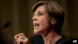 Deputy Attorney General Sally Quillian Yates, testifies during the Senate Judiciary Committee hearing on Capitol Hill in Washington, July 8, 2015.