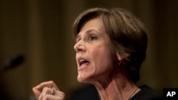 Deputy Attorney General Sally Quillian Yates, testifies during the Senate Judiciary Committee hearing on Capitol Hill in Washington, July 8, 2015.