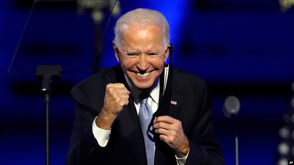 Tổng thống Đắc cử Joe Biden tại Wilmington, Delaware, hôm 7/11/2020.