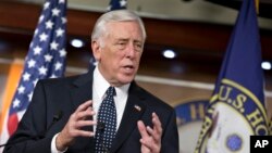 FILE - Rep. Steny Hoyer, D-Md., speaks during a news conference on Capitol Hill in Washington, Dec. 5, 2013.