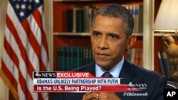 美國總統奧巴馬星期五在白宮接受美國廣播公司新聞節目訪問談到伊朗核問題。節目星期日在電視中播出。