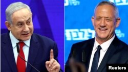 PM Benjamin Netanyahu dan lawan utamanya, Benny Gantz