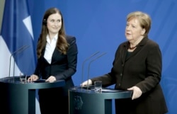 прем'єрка Фінляндії Санна Марін та канцлерка Німеччини Анґела Меркель