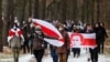 Акция протеста оппозиции в Минске под исторической сиволикой Беларуси. Архивное фото