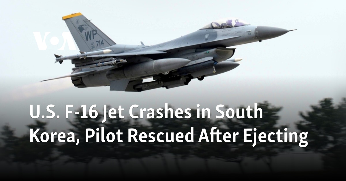 US F-16 Jet Crashes in South Korea, Pilot Rescued After Ejecting