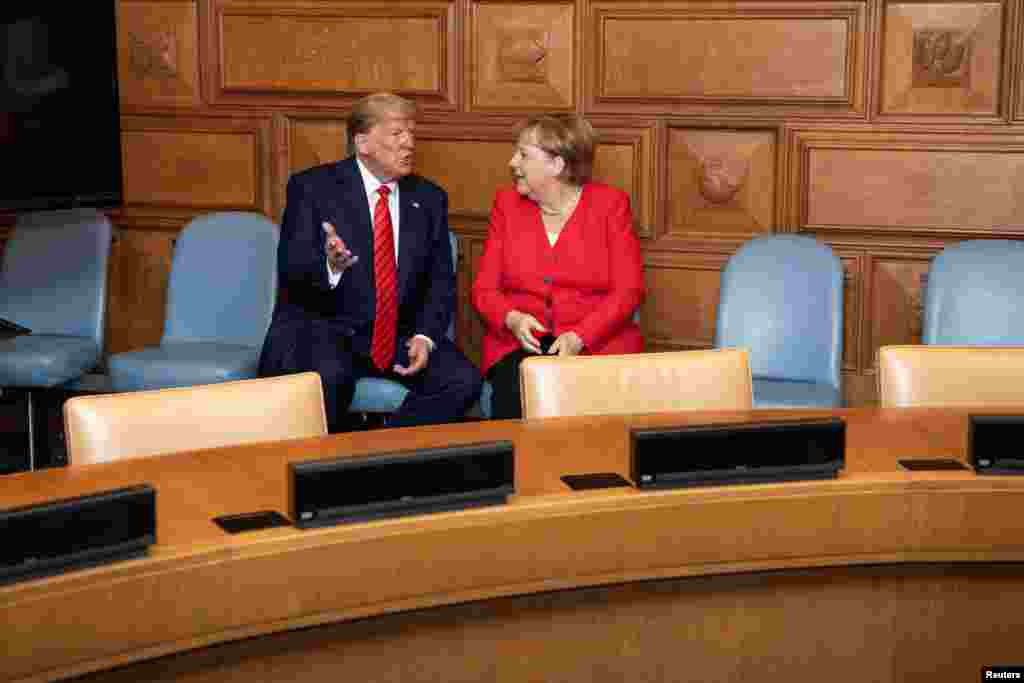 Nyu-York, BMT-nin Baş Assambleyası, ABŞ prezidenti Donald Tramp Almaniya kansleri Angela Merkellə görüşür &nbsp;