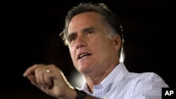 Republican presidential candidate and former Massachusetts Gov. Mitt Romney speaks during a campaign stop at LeClaire Manufacturing in Bettendorf, Iowa, August 22, 2012.