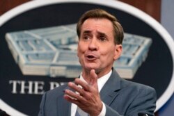 Pentagon spokesman John Kirby speaks during a briefing at the Pentagon in Washington, Nov. 1, 2021.