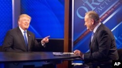 Donald Tramp i Bil O'Rajli za vreme snimanja intervjua