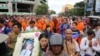A procession of Kem Lei’s body on Preah Monivong Blvd in Phnom Penh in July 10th, 2016