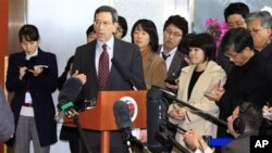 Robert Einhorn, the U.S. State Department's special adviser for non-proliferation, answers reporters' questions at the Foreign Ministry in Seoul, South Korea, March 2, 2011