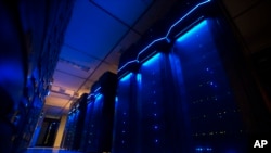 FILE - A photo shows server banks inside a data center at AEP utility headquarters in Columbus, Ohio, May 20, 2015.