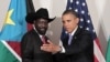 President Barack Obama, shown here meeting with South Sudanese President Salva Kiir in New York in Sept. 2011, has signed an executive order threatening sanctions on those who block peace talks or incite violence in South Sudan. 