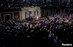 Pope Francis addresses a joint meeting of the U.S. Congress in the House of Representatives Chamber on Capitol Hill in Washington, Sept. 24, 2015.