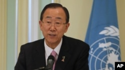 U.N. Secretary-General Ban Ki-moon speaks during a news conference in Putrajaya outside Kuala Lumpur March 22, 2012.
