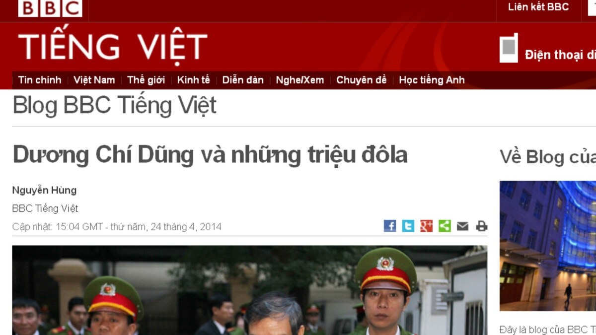 Việt Nam ‘khởi Tố’ Phóng Viên Của BBC Tiếng Việt