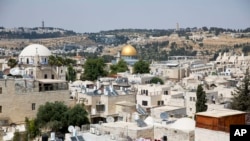 This Wednesday, May 24, 2017 photo shows a view of Jerusalem's Old City. 