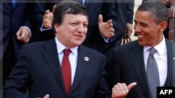 Праворуч: Президент США Барак Обама та голова Єврокомісії Жозе Мануель Баррозу
