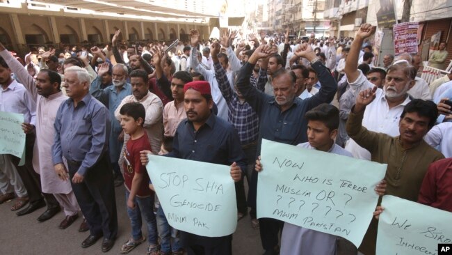 巴基斯坦卡拉奇，巴基斯坦人抗议谴责新西兰清真寺枪击事件。（2019年3月15日）