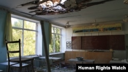 School Number 42 in Vuhlehirsk was struck six times in January and February 2015. 