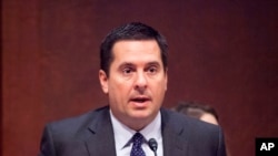 FILE - House Intelligence Committee Chairman Rep. Devin Nunes, R-Calif. speaks on Capitol Hill in Washington, Sept. 10, 2015.