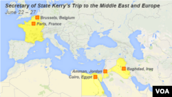 Secretary of State Kerry’s Trip to the Middle East and Europe June 22 – 27
