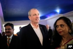 Democratic gubernatorial candidate Phil Murphy arrives to a campaign event in Edison, N.J., Nov. 6, 2017. Murphy prevailed Nov. 7 in the race to replace Republican Governor Chris Christie.