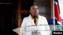 Monica Juma après une réunion au ministère kenyan des affaires étrangères à Nairobi, Kenya, le 3 mai 2019.