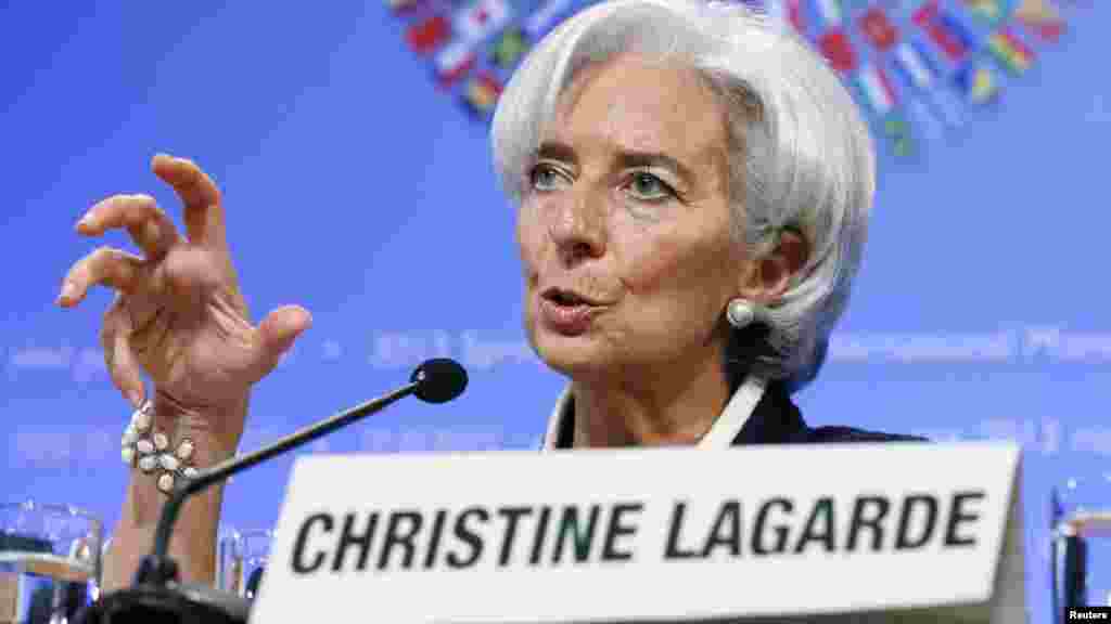 IMF Managing Director Christine Lagarde, speaks at the Spring Meetings of the World Bank Group and the International Monetary Fund.