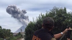 Erupsi gunung api Sinabung di Kabupaten Karo, Sumatera Utara. (Sumber foto: BPBD Karo)