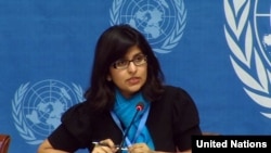 ကုလသမဂ္ဂ လူ့အခွင့်အရေးဆိုင်ရာ ကော်မရှင်နာမင်းကြီး Ravina Shamdasani (Photo: UN Multimedia)