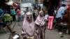 Muslim girls are seen after prayers, in Lagos, Nigeria.