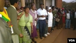 Some of the war veterans that thronged the Harare Magistrates' Courts to give support to their arrested leader Douglas Mahiya.