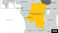 Une carte de la République démocratique du Congo