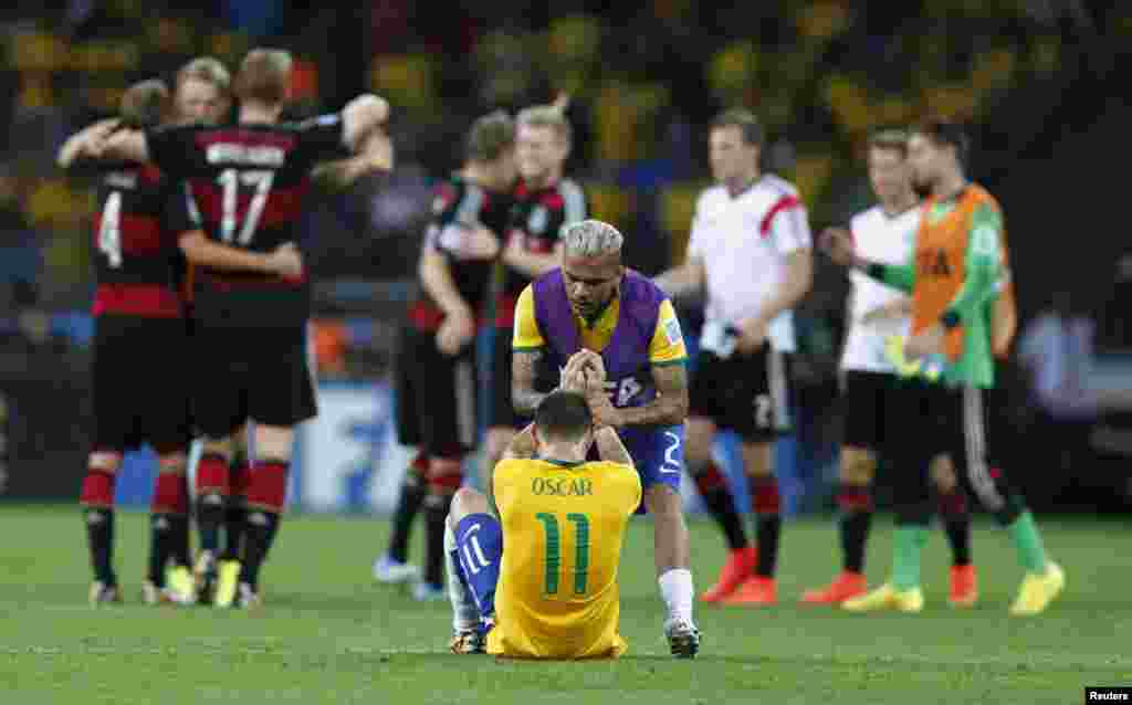 جرمنی کے ہاتھوں ہارنے پر برازیل کے کھلاڑی افسردہ ہیں