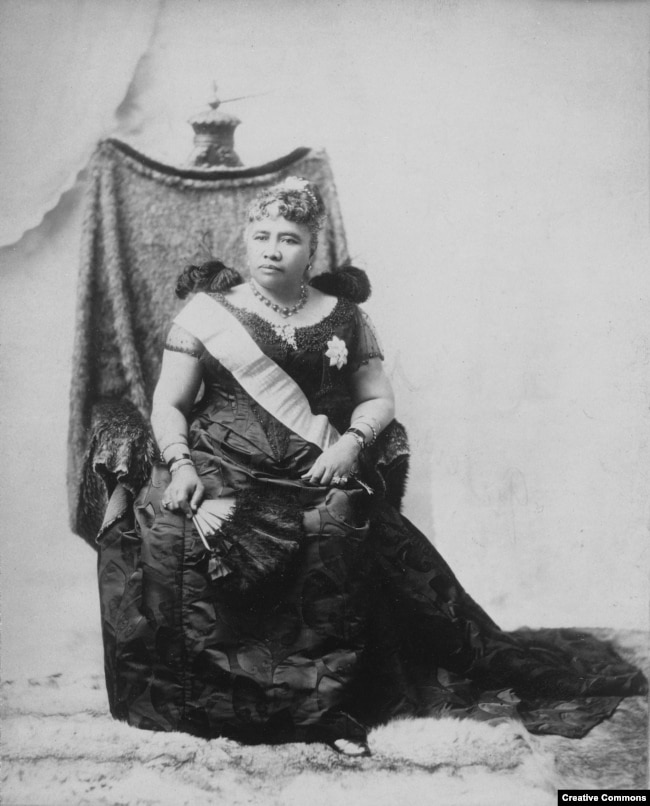 Hawaii's Queen Liliuokalani, who was removed from the throne in a coup with American support. Photographed around 1891 by James J. Williams