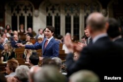 Canada's Prime Minister Justin Trudeau speaks in the House of Commons on Parliament Hill in Ottawa, Ontario, Canada, May 9, 2018.